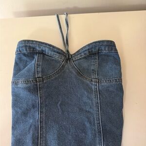 Edikted Blue Denim Overalls